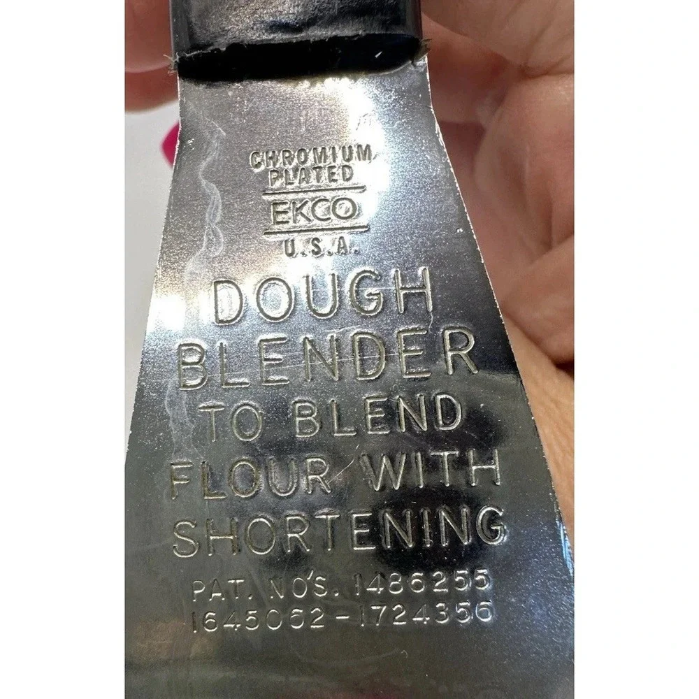 Vintage EKCO Chromium Plated Flour Dough Blender Black Plastic Handle USA